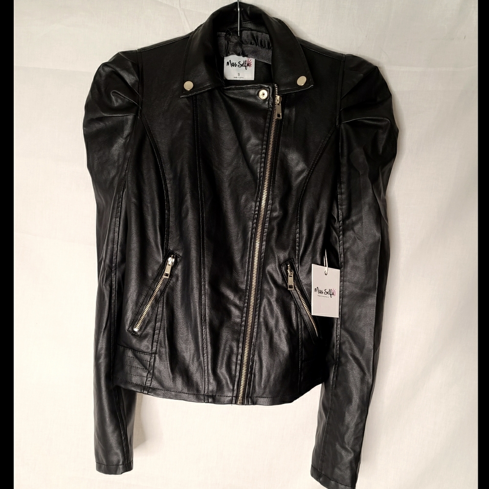 COOL FAUX LEATHER MOTO JACKET